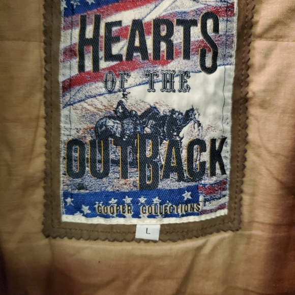 Vintage Mens Leather Hearts Of The Outback Jacket Large - Picture 2 of 5